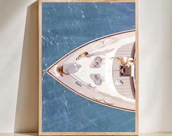 Yacht Digital Print, Yacht Wall Art, Yacht Poster, Boat Print, Luxury Fashion Print, Yacht Club Print, Luxury Yacht Poster, Retro poster