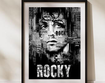 Rocky Movie Poster, Sylvester Stallone, Retro Movie Poster, Classic Film Poster, Minimal Movie Art, Rocky Balboa, Rocky Print, Boxing Print