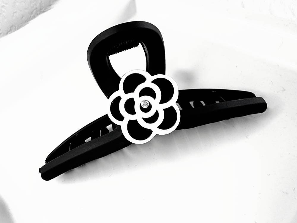 Chanel Inspired France Creation Preppy Bow Jaws Hair Clip