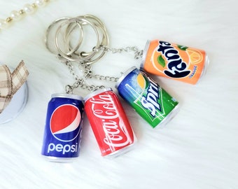 Soda Can Keychain/ Pepsi, Coca Cola, Fanta, Sprite Keychain/ Light