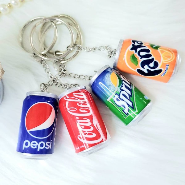 Soda can keychain/ Pepsi, Coca cola, Fanta, Sprite keychain/ light weight key rings