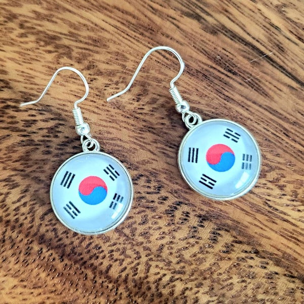 Korean national flag earrings/ Korean earrings/ unique and cute Korean earrings