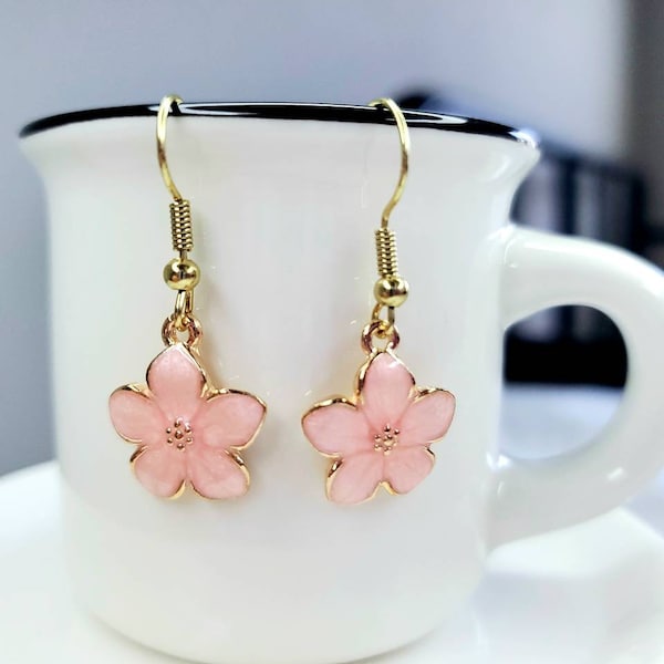 cute cherry blossom earrings/ kawaii oriental earrings/ Korean earrings/ cherry blossom earrings/ cute earrings