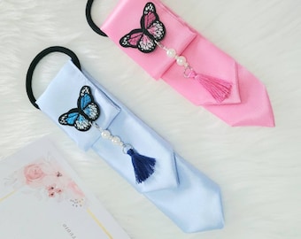 daenggi 댕기/ Acessórios de cabelo tradicionais coreanos/ Acessórios para hanbok coreano/ Elástico de cabelo tradicional coreano/ Feito à mão