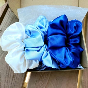 gorgeous satin scrunchies, handmade hair accessories, perfect gift for yourself or family
