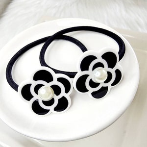 Luxury camellia hair tie/ Elegant flower hair tie/ exqusite flower hair accessories (2 pieces)
