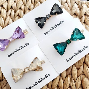 Luxury rhinestone bowknot hair clip/Elegant bowknot hair clip/exquisite bow hair accessories/ Korean hair jewelry/ crystal hair clip