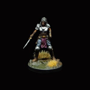 Female Fighter - Hand Painted Miniature for Dungeons & Dragons, Pathfinder, Role Playing Games, RPGs, DMs and Board Games