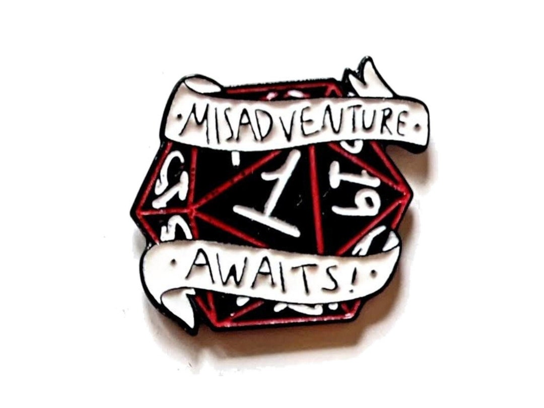 d-d-themed-enamel-pin-badge-misadventure-awaits-d20-pin-great-gift