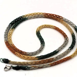 Hand Spool Knitted Necklace Lanyard Cord