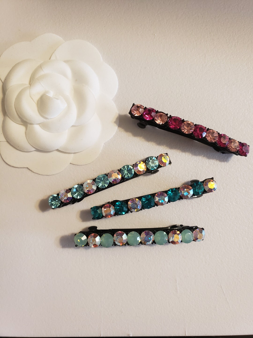 Bedazzled Korean Hair Barrette Rhinestones Crystal Gift for Her
