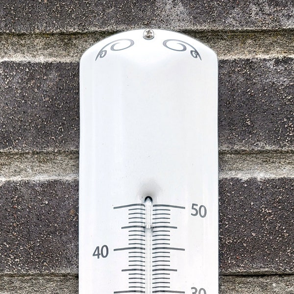 Outdoor garden thermometer enamel 7x32cm