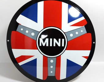Mini Cooper Emaille Schild 50cm. Hohe Qualität