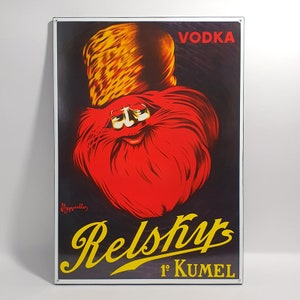 Cartel publicitario esmaltado Relsky Vodka 1 Cartel esmaltado Kumel Cappiello