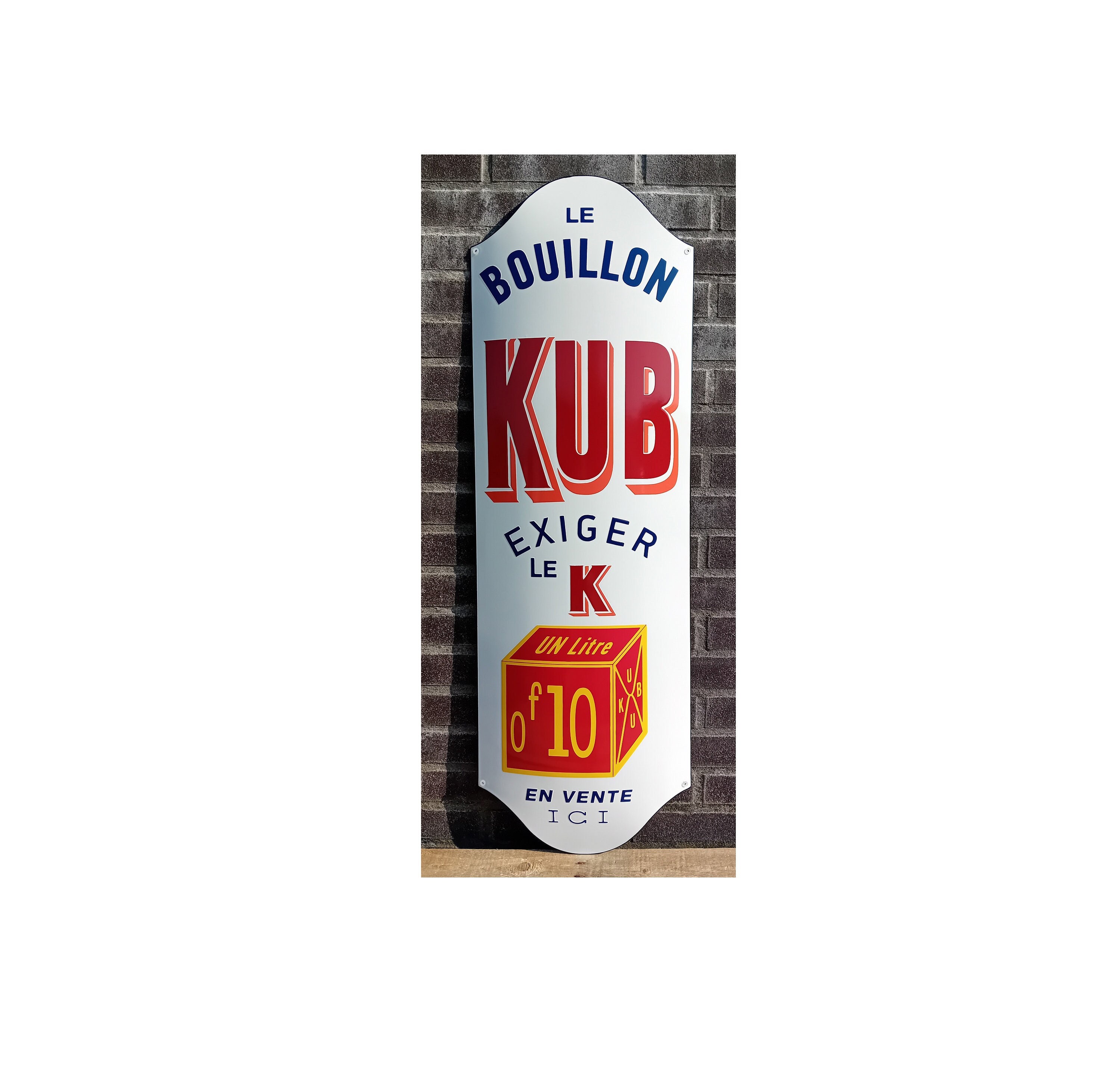 Plaque De Pub émaillée Métal Kub Bouillon, Déco Rétro épicerie, Neuve