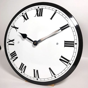 Handmade Enamel clock Ø40cm. white/black