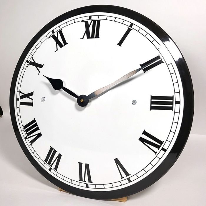 Orologio smaltato fatto a mano Ø40cm. bianco nero