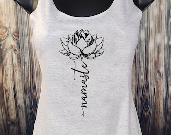 Namaste Lotus  - Many Colors - Yoga Tank, Yoga T-Shirt, Yoga Clothes, Yoga Gift, Workout Shirt, Fitness