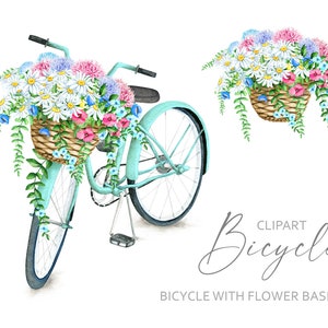 Aquarel fiets clipart bloemmand rose bloemen boeket roze rozen fiets bruiloft clip art witte rozen digitale PNG commercieel gebruik