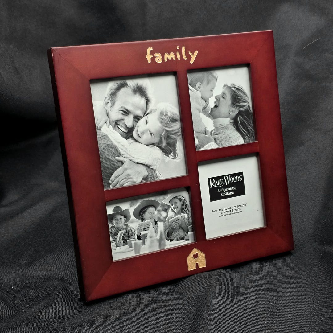 Vintage Burnes of Boston Family Collage Picture Frame | Cherry Wood ...