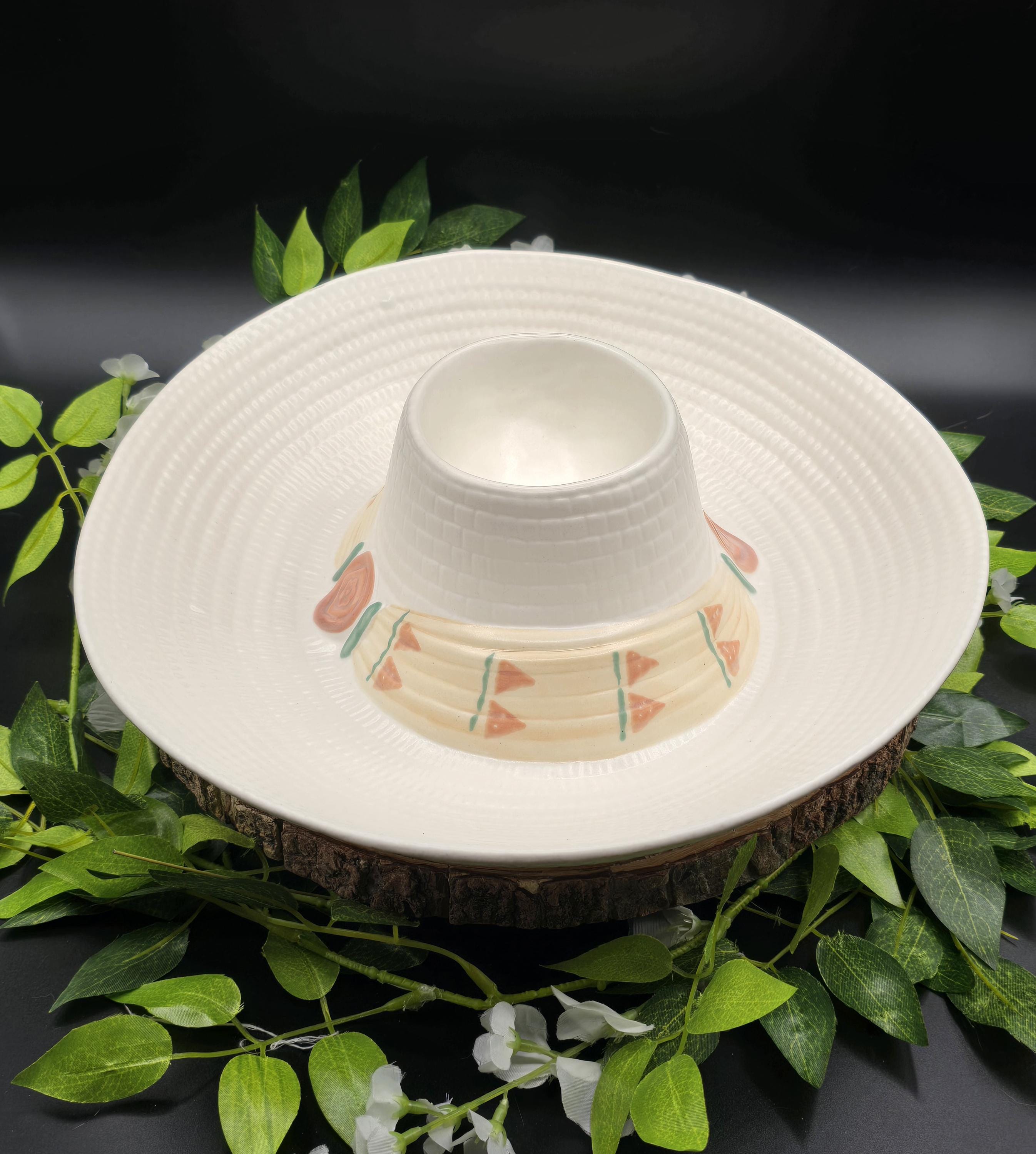 Chip Dip Sombrero - Etsy Vintage Treasure Craft Taos Chip And Dip Model 630-97 Hat Design main image 0