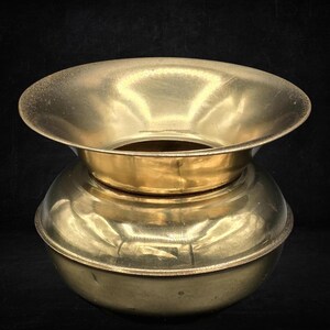 crachoir en laiton vintage fabriqué en Angleterre | Petit crachoir en laiton | Récipient en laiton primitif | Cache-pot pour jardinière en laiton de style antique