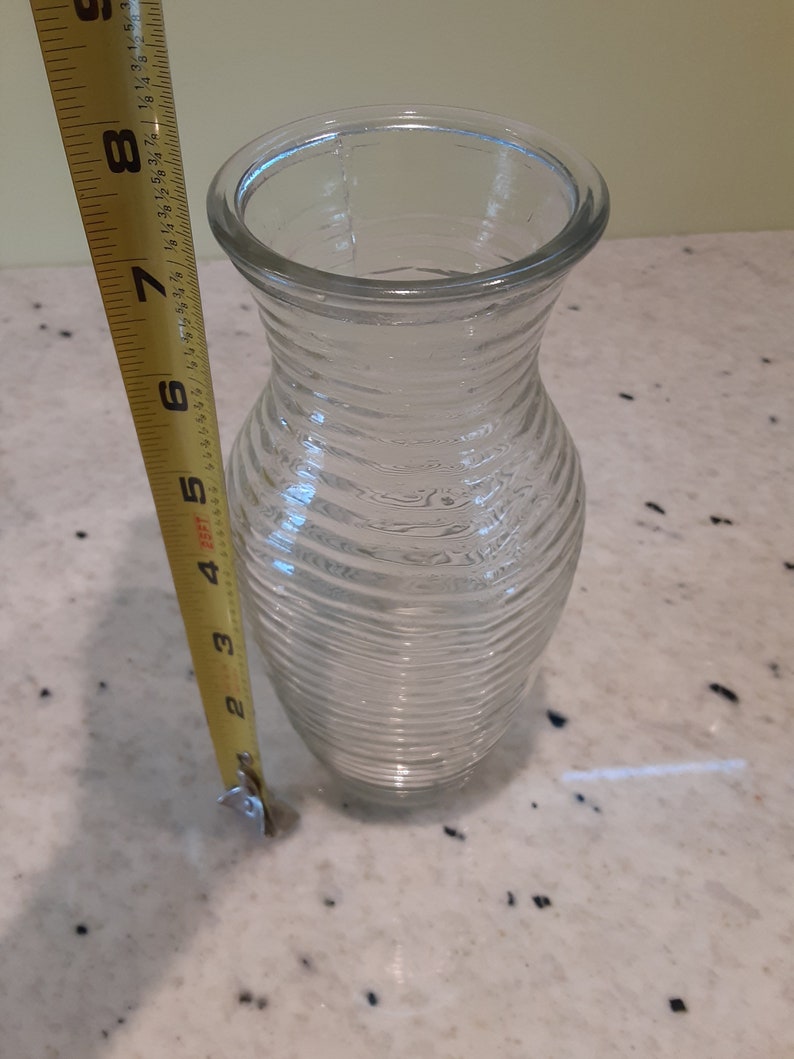 Vintage Wavy Glass Vase Etsy