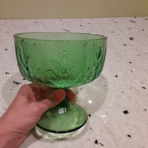Small Light Green Fenton Glass Compote