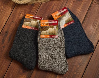 GoWith 3 Pairs Men's Thick Warm Winter Wool Socks | Knit Soft Thermal Crew Socks | Terry Boot Socks | Christmas Gift for Him | Model: 6042