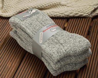 GoWith 3 Pairs Men's Thick Warm Thermal Wool Socks | Soft Knit Winter Crew Socks | Terry Boot Socks | Christmas Gift for Him | Model: 6001