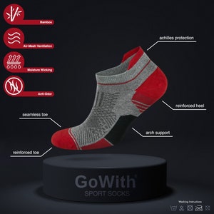 GoWith Men's Bamboo Colorful Running Ankle Socks | 6 Pairs | Model: 3152