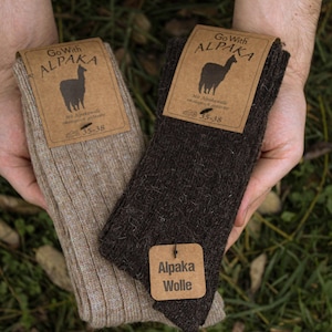 GoWith 2 Pairs Unisex Alpaca Wool Socks | Thermal Cozy Winter Socks | Made of Alpaca Yarn | Warm Socks | Christmas Gift | Model: 3095