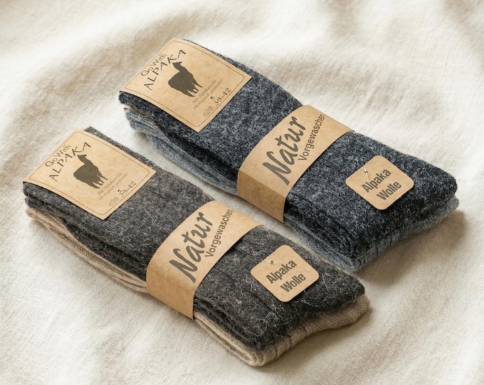 GoWith 2 Pairs Unisex Alpaca Wool Socks | Thermal Cozy Winter Socks | Made of Alpaca Yarn | Warm Socks | Christmas Gift | Model: 3095