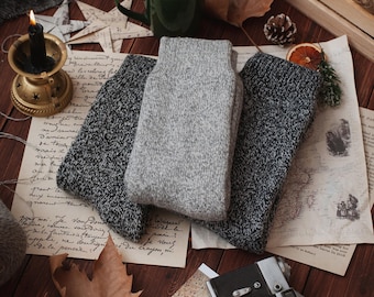 GoWith 3 Pairs Men's Thick Soft Thermal Wool Socks | Warm Knit Winter Crew Socks | Terry Boot Socks | Christmas Gift for Him | Model: 6038