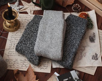 Steven Men's Warm Merino Wool Socks – 3 Pairs, Mid Calf, Dress Style, Winter Weight