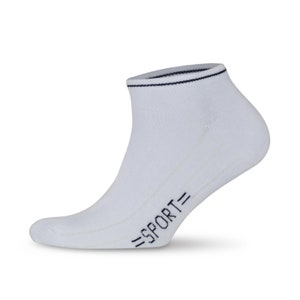 GoWith 4 Pairs Men's Cotton White Running Ankle Socks Low-Cut Comfy Sneaker Socks Basic Athletic Socks Gift for Him Model: 3115 image 4