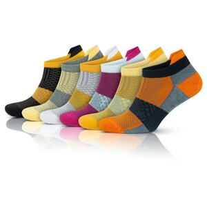 GoWith 6 Pairs Women's Bamboo Zero Cushion Running Socks Seamless Colorful Ankle Socks Gift for Her Best Friend Gift Model: 2152 Multicolor-2