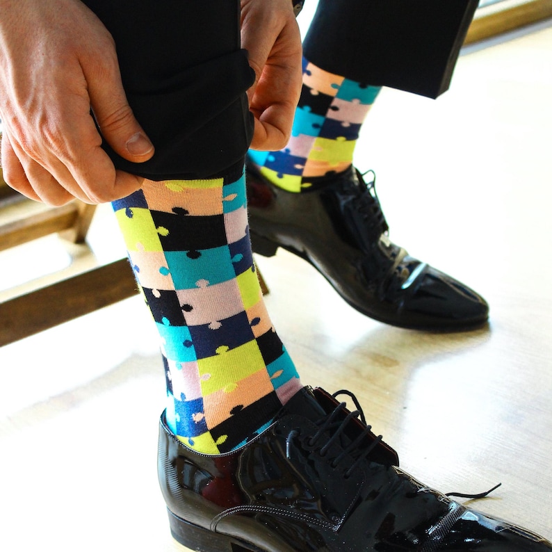 GoWith Men's Bamboo Funny Colorful Dress Socks | 5 Pairs | Model: 3563