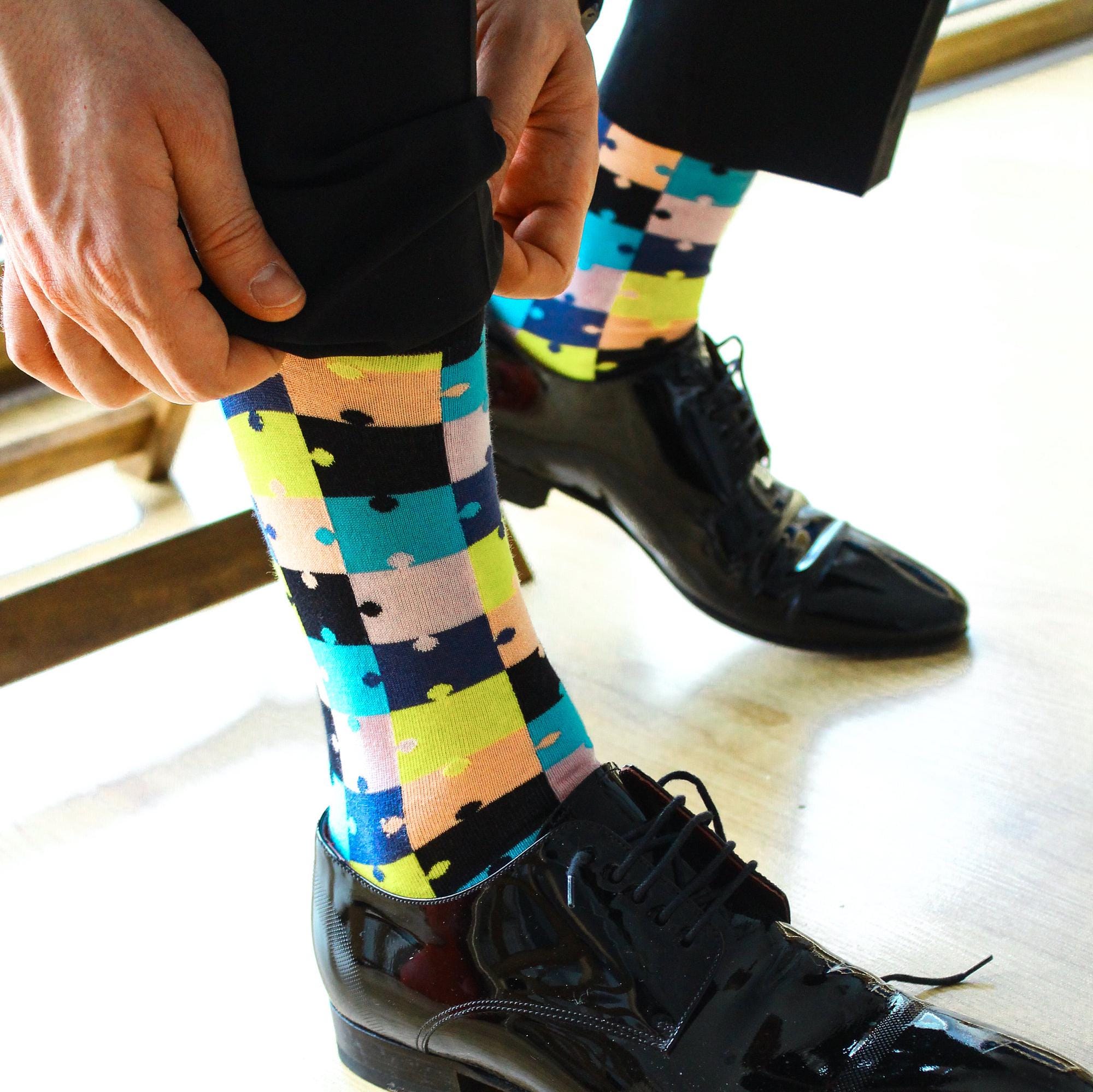 men socks dress GoWith 5 Pairs Men's Bamboo Funny Colorful | Novelty Cozy Casual Crew Socks | Groomsmen Socks | Gift for Him Theyre available in a denim overall dresses Clearance Evening Dresses - Size:W-10 office men in socks