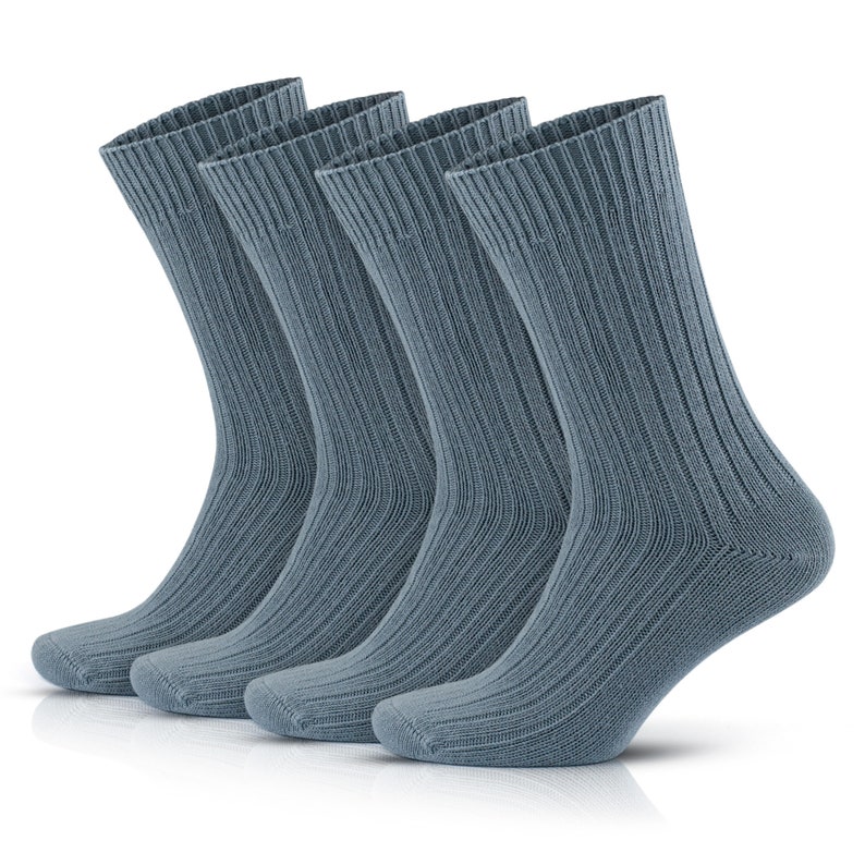 GoWith 4 Pairs Unisex Colorful Comfy 97% Cotton Socks for Men & Women Soft Breathable Casual Crew Socks Christmas Gift Model: 3014 Gray