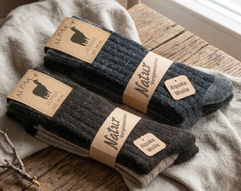 GoWith 2 Pairs Unisex Alpaca Wool Socks | Thermal Winter Socks | Knit Warm Socks | Gift for Him | Gift for Her | Christmas Gift | Model:3096