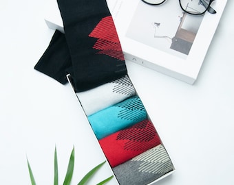 Men's Bamboo Dress Socks 5-Pair Set | Colorful Novelty Socks | GoWith 3562