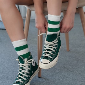 GoWith cotton striped retro casual socks for women