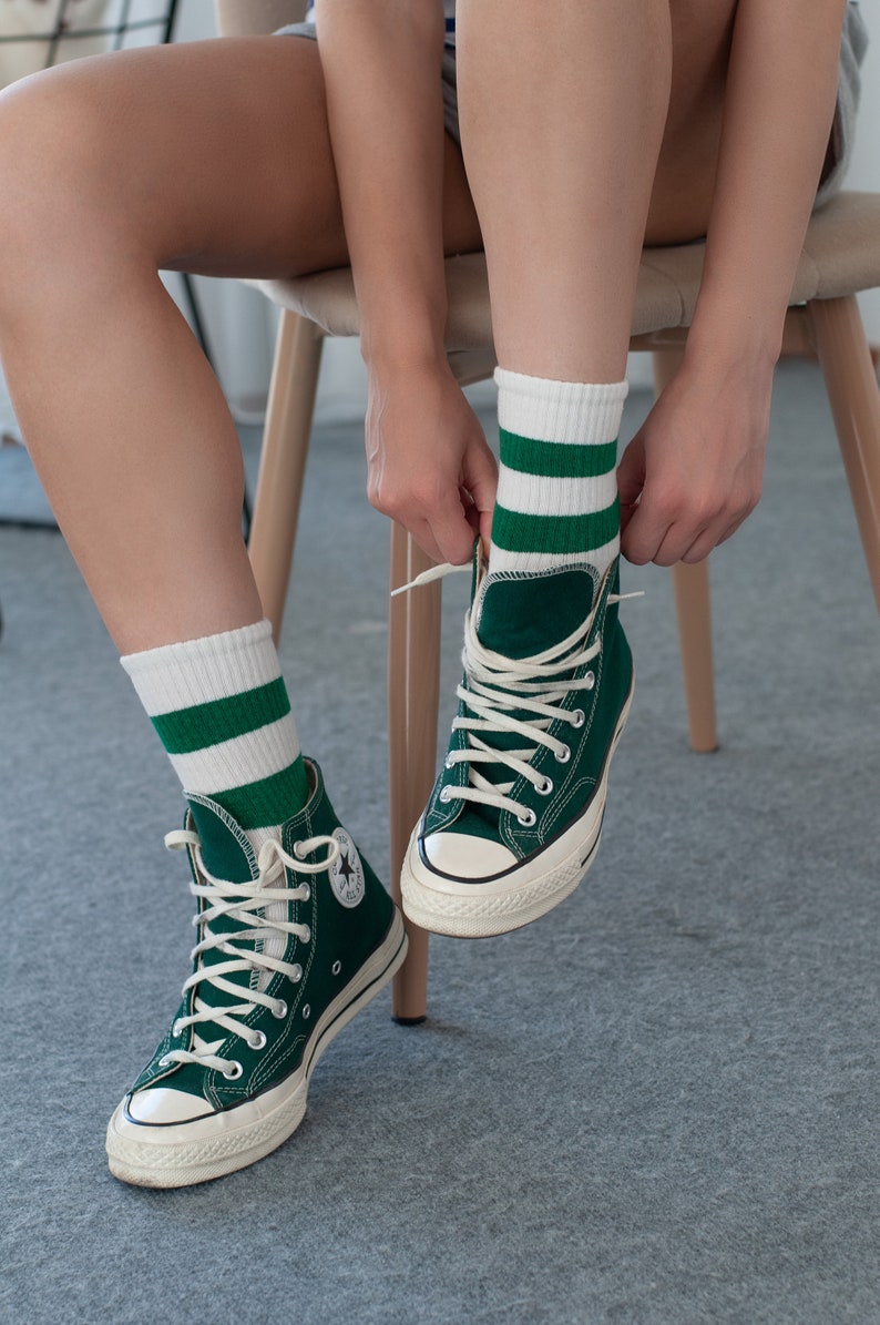 GoWith cotton striped retro casual socks for women