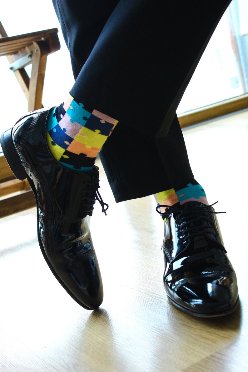 GoWith Men's Bamboo Funny Colorful Dress Socks | 5 Pairs | Model: 3563