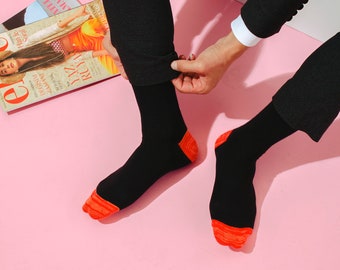 GoWith 6 Pairs Men's Cotton Colorful Dress Socks | Breathable Casual Socks | Soft Crew Socks | Gift for Him | Model: 3582