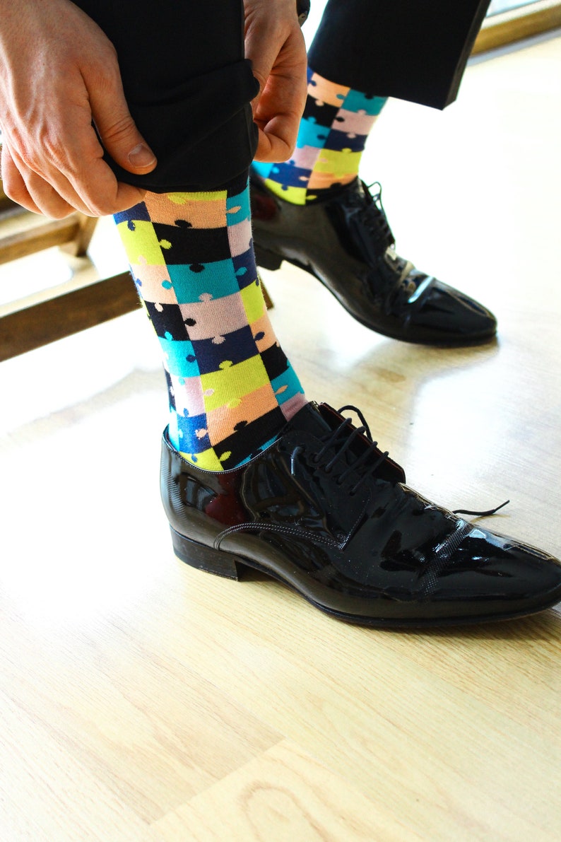 GoWith Men's Bamboo Funny Colorful Dress Socks | 5 Pairs | Model: 3563