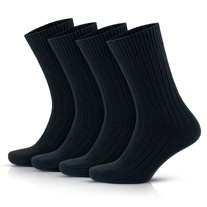 GoWith 4 Pairs Unisex Colorful Comfy 97% Cotton Socks for Men & Women Soft Breathable Casual Crew Socks Christmas Gift Model: 3014 Black