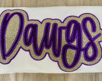Embroidered Glitter Football TShirt custom fan shirt/sweatahirt