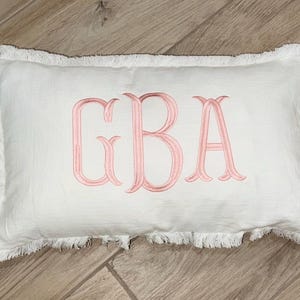 Personalized name pillow with appliqué monogram | Lumbar pillow with monogram | monogrammed nursery pillow | custom pillow